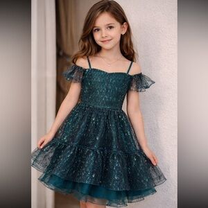 Joyfolie Iridescent Green Dress